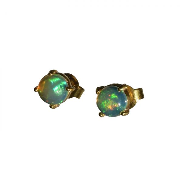 Ohrstecker Wello Opal Cabochon 6mm Sterling Silber 18Karat Gold plattiert, OG-5006