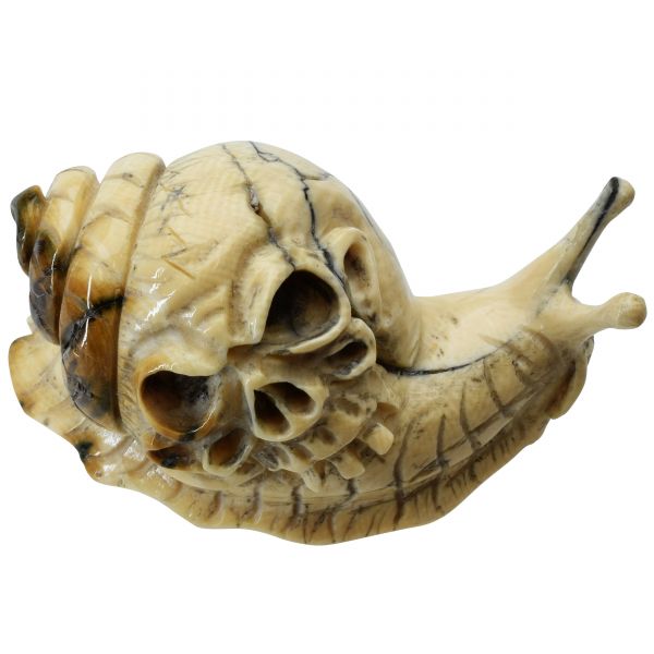 Schnecke mit Totenkopf-Gehäuse Netsuke