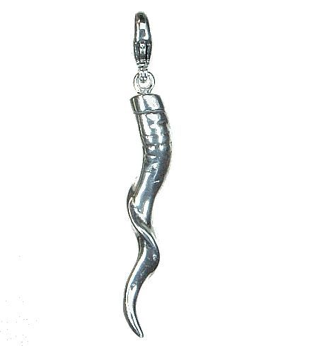 BONA ROCA Charm Horn vom Kudu Bock mit Karabiner, Sterling Silber, 4110K