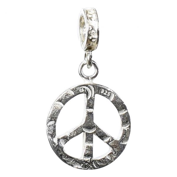 Bonaroca Charm Schmuck Anhänger Peace mit Öse, Sterling Silber 4551