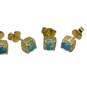 Bonaroca Silber Ohrstecker Edel Opal 5mm facettiert Silber Gold plattiert, OG-5005FC