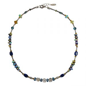 BONA ROCA Opal Edelsteinarmband kombiniert aus Wello-Opal, blauem Topas OK134S